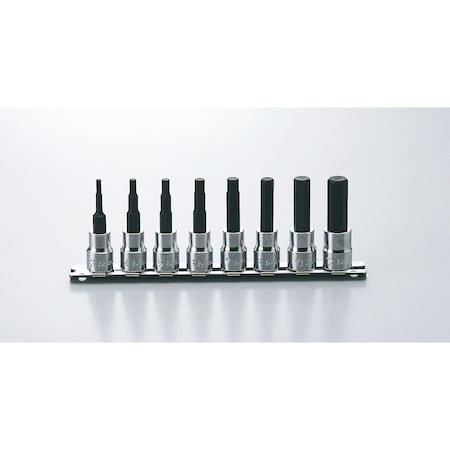 Ko-Ken Bit Socket set 3mm-12mm Hex 200mm 8 pieces 3/8 Sq. Drive, RS3010M/8-L100 RS3010M/8-L100